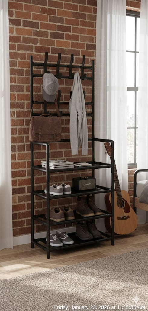 Home Balance Shelf - Estantería Vertical con Ganchos Multifunción