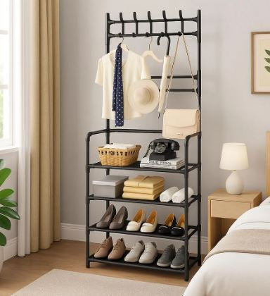 Home Balance Shelf - Estantería Vertical con Ganchos Multifunción