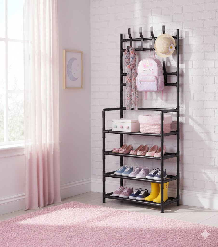 Home Balance Shelf - Estantería Vertical con Ganchos Multifunción